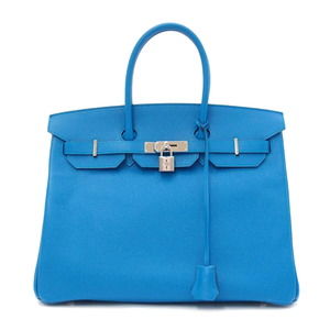 Hermes Birkin 35 Vo Epson Blue Zanzibar Bag